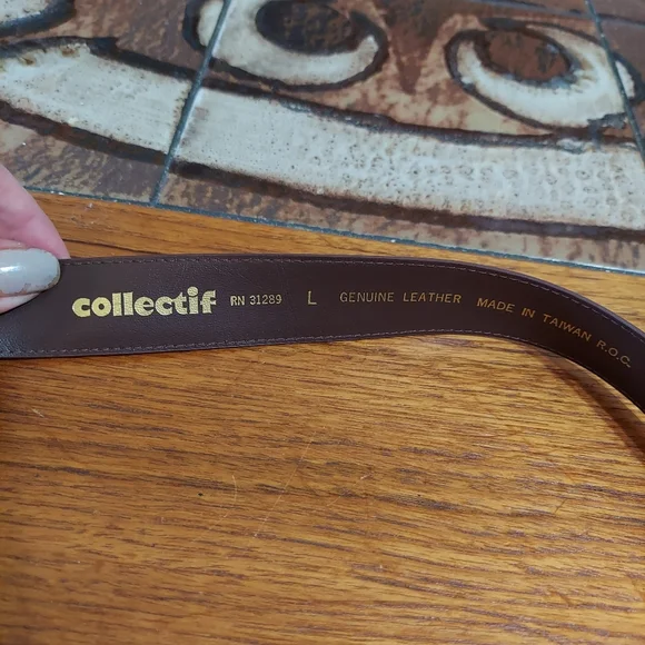 Collectif brown belt leather large work cowgirl career - Picture 6 of 8